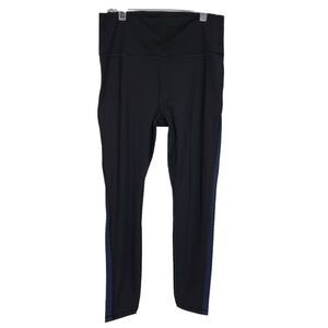 Athleta Womens Tights Small Ultimate Stash Pocket Colorblock Laser Cut 7/8 Blue